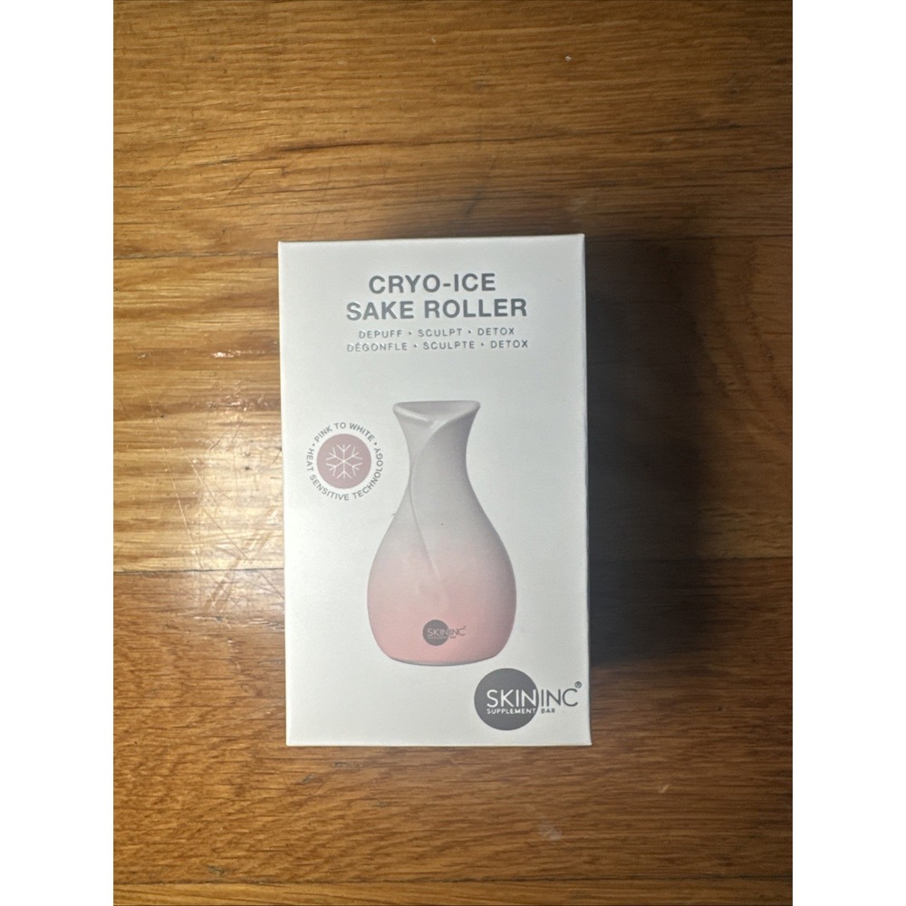 Skin Inc Cryo Ice Sake Roller - Depuff Sculpt Detox - Pink To White New Sealed